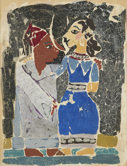 Bild: Hamed Abdalla, Asfour, 1955, Mischtechnik auf Seidenpapier und Masonit, 130 x 97 cm, Artist estate - Foto: Emmanuel Littot © Artist estate